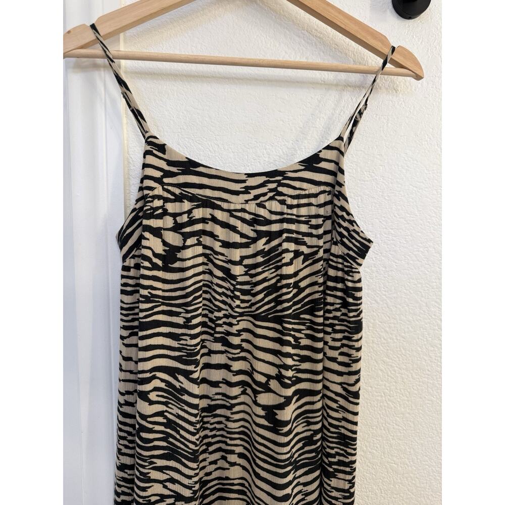 Rails Maty Dress Women XS Sand Stone Zebra Print Tiered Maxi Spaghetti Strap - Picture 4 of 15